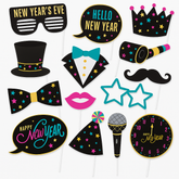 Starlight New Year's Eve Photo Booth Props - 14 Pack